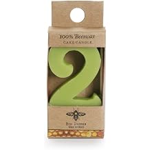 Big Dipper Wax Works Candles for Cake, Number 2, Birthday Candle, 2 Tall, Beeswax Candle