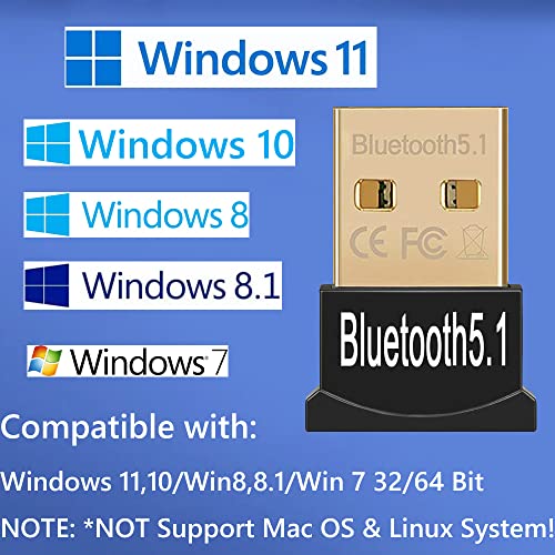 Usb Bluetooth Adapter For Pc, Warmstor Bluetooth 5.1 Dongle Receiver Support Windows 11/10/8.1/8/7 For Desktop, Laptop, Bluetooth Headsets, Speakers, Keyboard, Mouse, Printer #TOP2