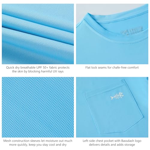 Image of BASSDASH Men's UPF 50+ Performance Long Sleeve T-Shirt UV Sun Protection Fishing Hiking Sports Shirts
