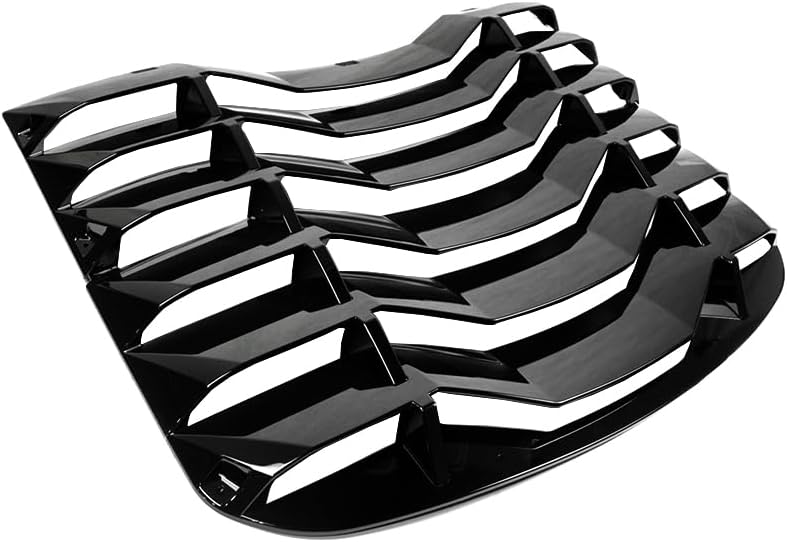 AMPP Style 2PC Gloss Black Rear Window Windshield Louver Cover Compatible with 2024-2025 Ford Mustang S650 Coupe