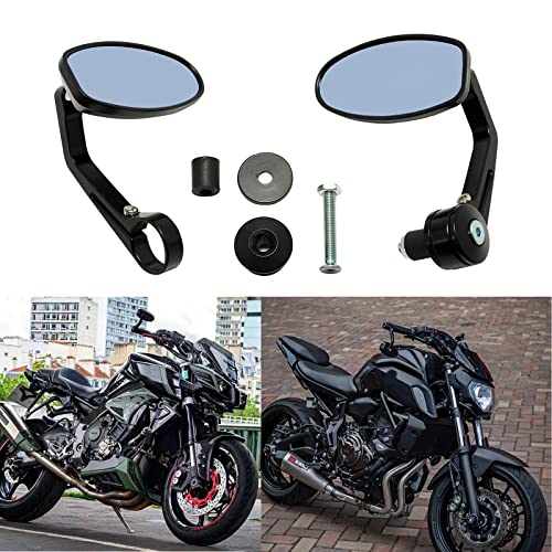 Motorcycle 7/8" Handle Bar End Oval Rearview Mirrors For Sports Bike Street Fighter Grom Mxs125 Cb500F Mt-03 Mt-07 Fz-07 Mt-09 Mt-10 #TOP7