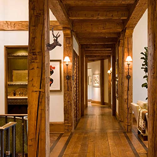 Keygift Deer Head Wall Decor 20 Inch Antique Copper Deer Antler Wall Sculpture Faux Taxidermy Resin Animal Head Wall Mount #TOP1