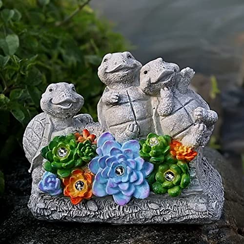 Foreby Outdoor Decorations Solar Turtles Garden Statues,Garden Turtle Decor With Led Lights On Succulents,Turtle Outdoor Clearance For Garden Patio Lawn Decor Gift For Woman #TOP3