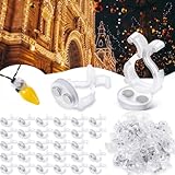 Blulu クリスマス磁気ライトクリップ バルク、ホリデーマグネットフック、C9ライトクリップ ホリデー照明ソケット 屋外クリスマスストリングパティオ照明、グローブストリングライト(100、透明)