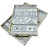 2 Pack Boho Decorative Trays with Handles Modern Serving Trays for Coffee Table Living Room Kitchen Home Decor Black
