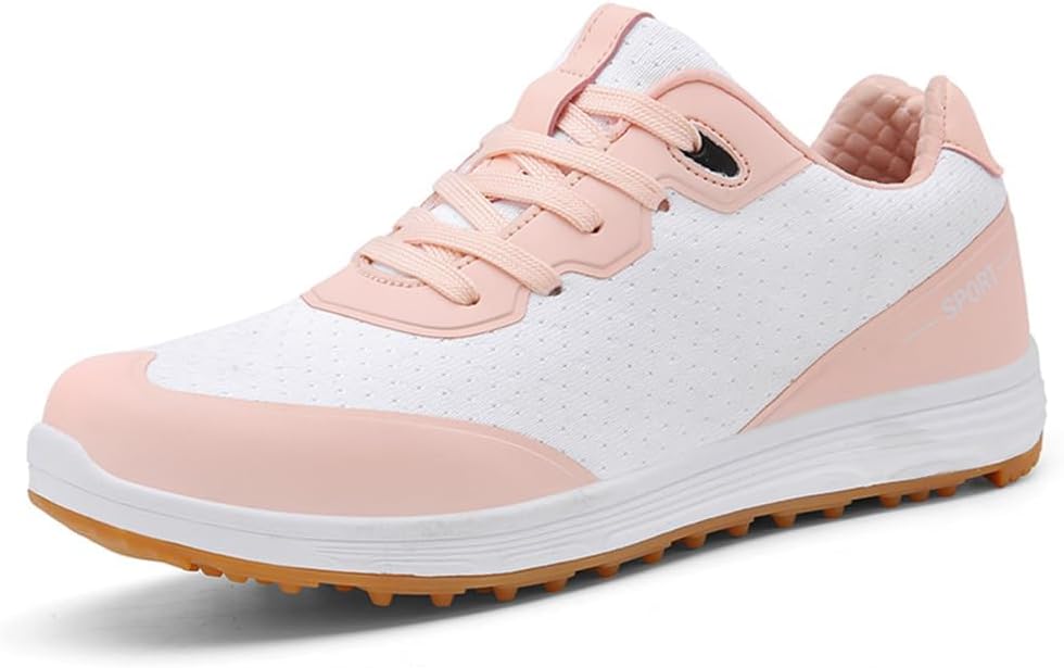 Women's Golf Shoes, Breathable Mesh Golf Sport Shoes Spikeless Workout Golfing Footwears for Ladies