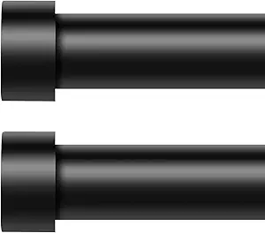 2 Pack Black Curtain Rods for Windows 66 to 120 Inch(5.5-10 Feet),1" Diameter Drapery Rods with Modern Style End Cap Finials,Size:36-120 Inch