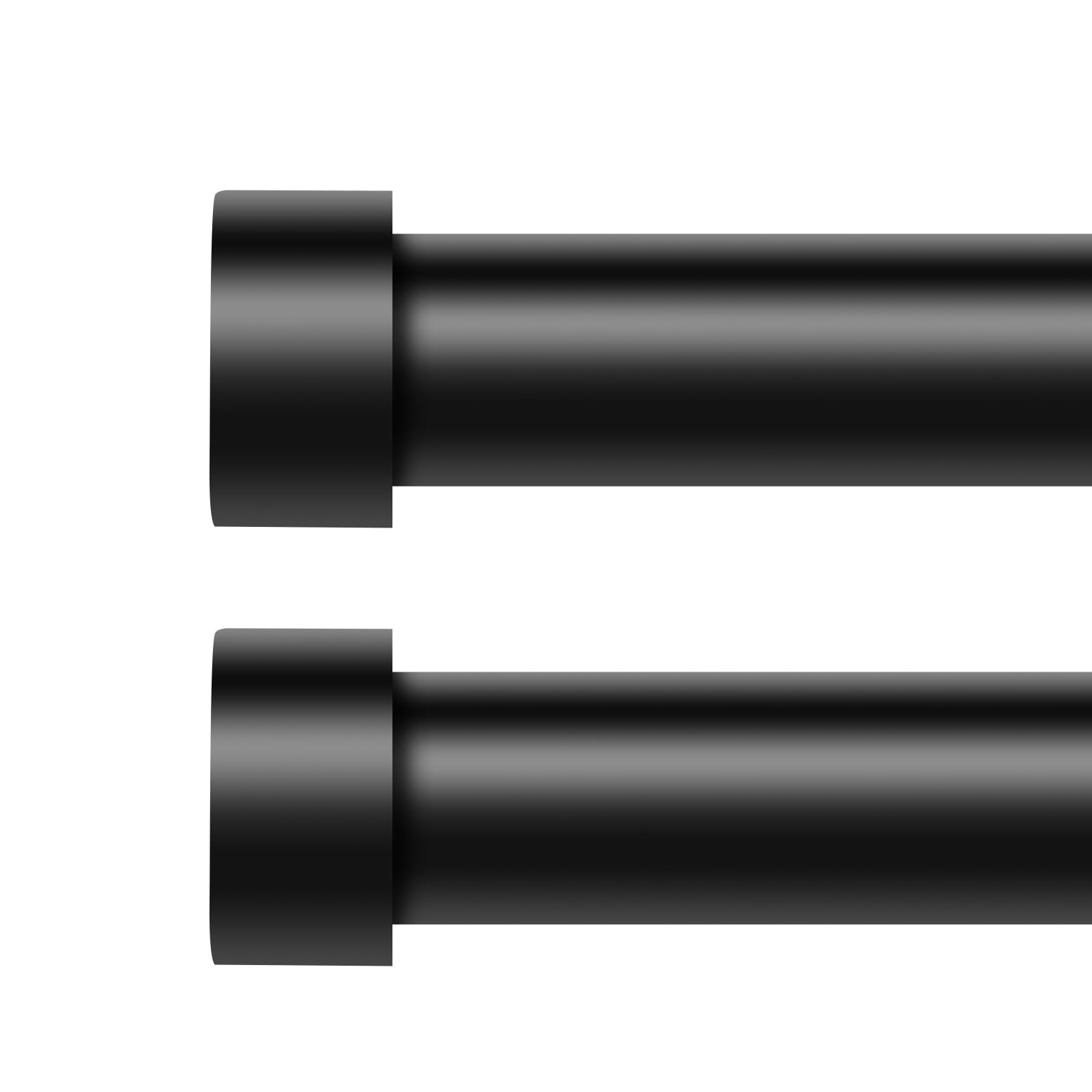 2 Pack Black Curtain Rods for Windows 66 to 120 Inch(5.5-10 Feet),1" Diameter Drapery Rods with Modern Style End Cap Finials,Size:36-120 Inch