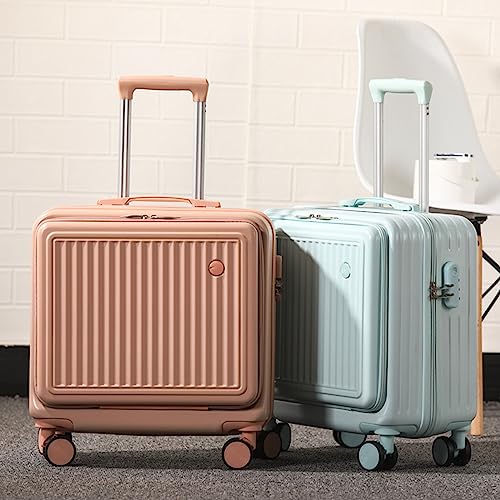 High-end Suitcase, 20-inch Large-Capacity Front Opening with Wear-Resistant Appearance and Innovative Mobile Functions (White 18 inches)4