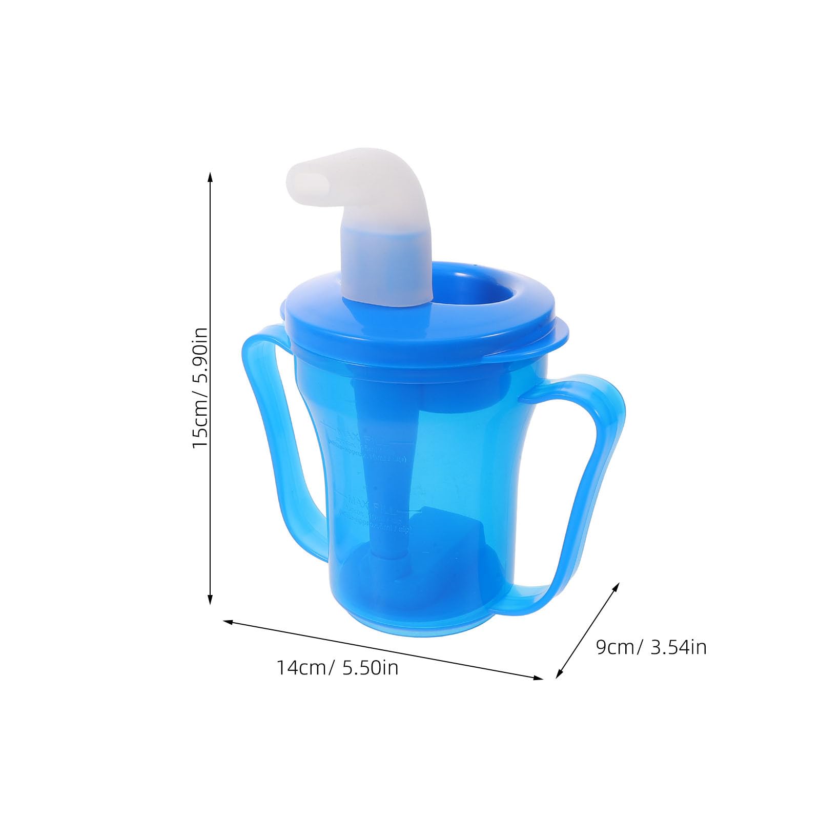 Vaso para disfagia para adultos: Vaso a prueba de atragantamiento de 250 ml con doble asa para personas mayores, con secuelas de un derrame cerebral, y - Solo líquidos