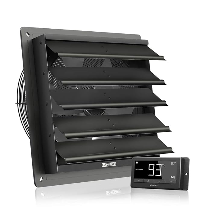 Buy AC Infinity AIRLIFT T16, Shutter Exhaust Fan 16inch with Temperature Humidity Controller