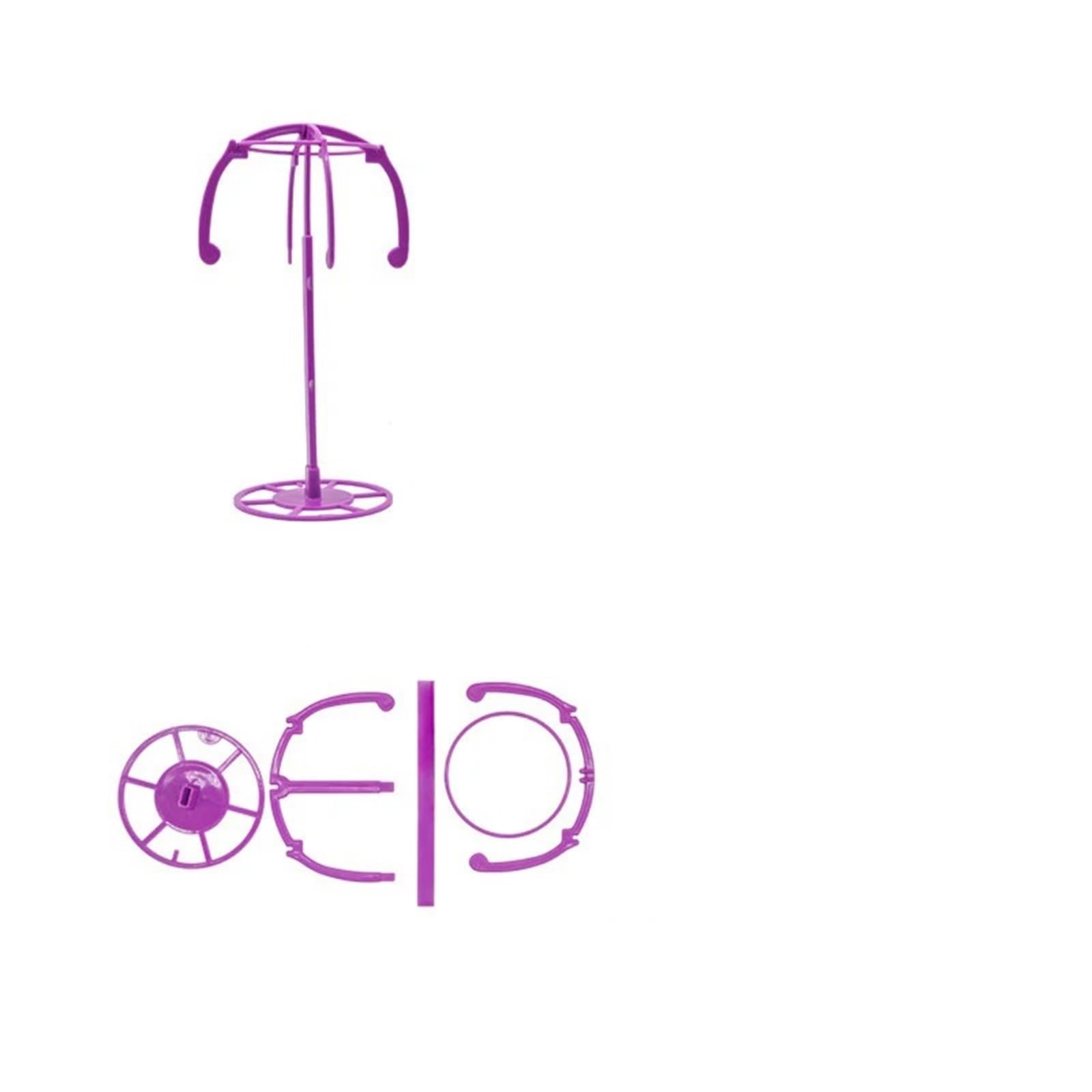 Soporte para Pelucas Soporte for Pelucas Ajustable Multifuncional, Soporte for Cabeza de Peluca Plegable portátil, Herramientas estables de plástico, 3 uds. para Pelucas(Pink)