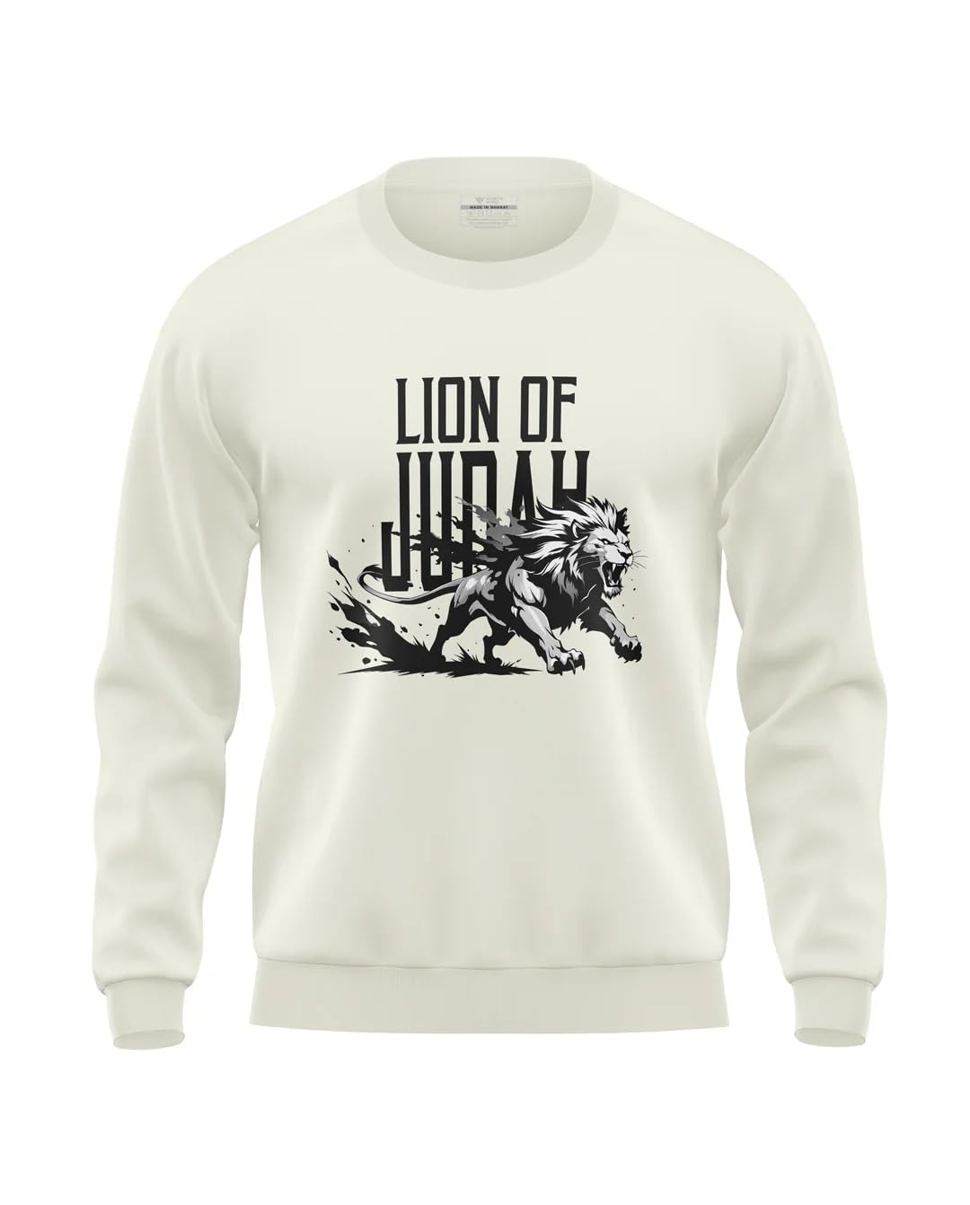 warriorworld Men's 100% Cotton Sweatshirt | Lion of Judah Printed Design | Full Sleeve | Soft Fabric | Stylish Winter Wear for Bold Personalities.-picture-17