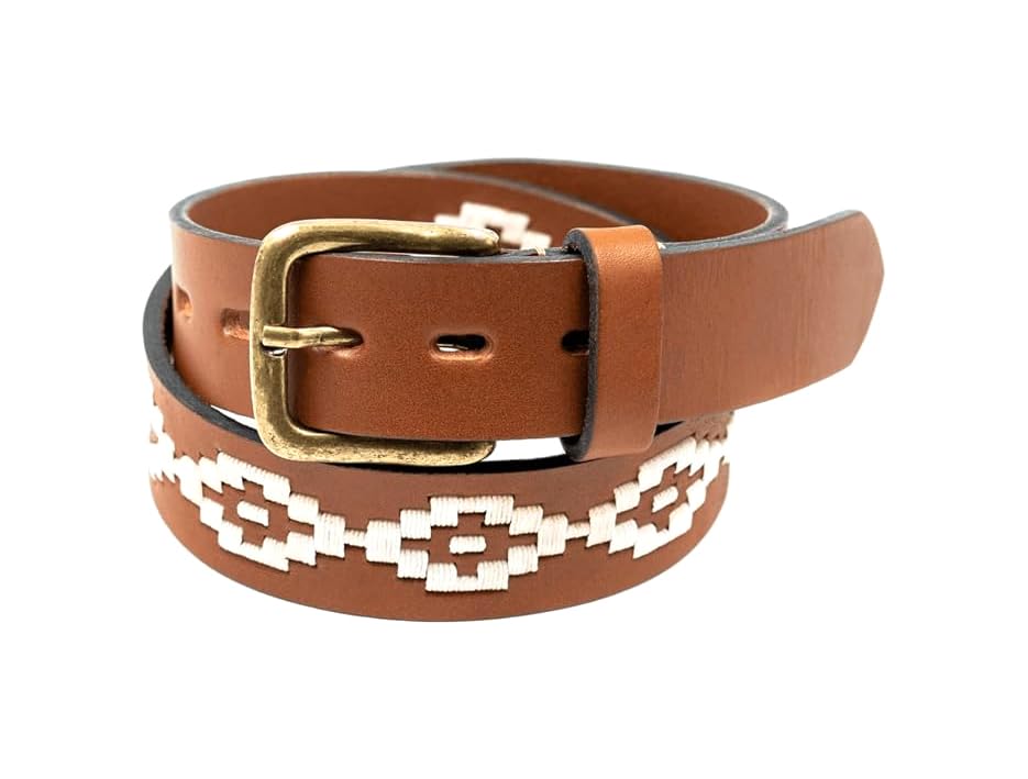 Ceinture de polo argentine en cuir véritable marron pour homme et femme