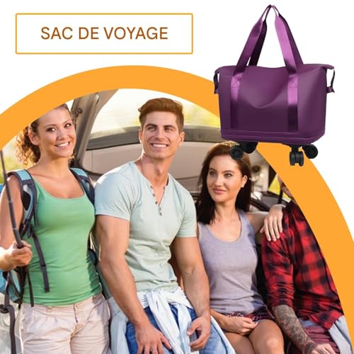 Sac tote avec roulettes et séparation sec humide pour voyage