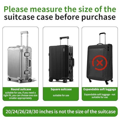 3 Pieces Thicken Clear Luggage Cover Protector, 20" 24" 28" Suitcase Covers for Luggage, Waterproof Dustproof Anti-scratch Travel Luggage Sleeve4