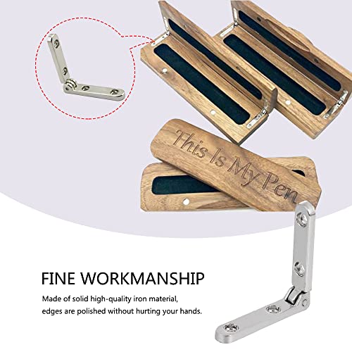 Rddconkit 10 Pcs 90 Degree Hinges Wooden Box Gift Wine Jewellery Box Chest Case Hinge Cabinet Hardware With Screws (Silver) #TOP4