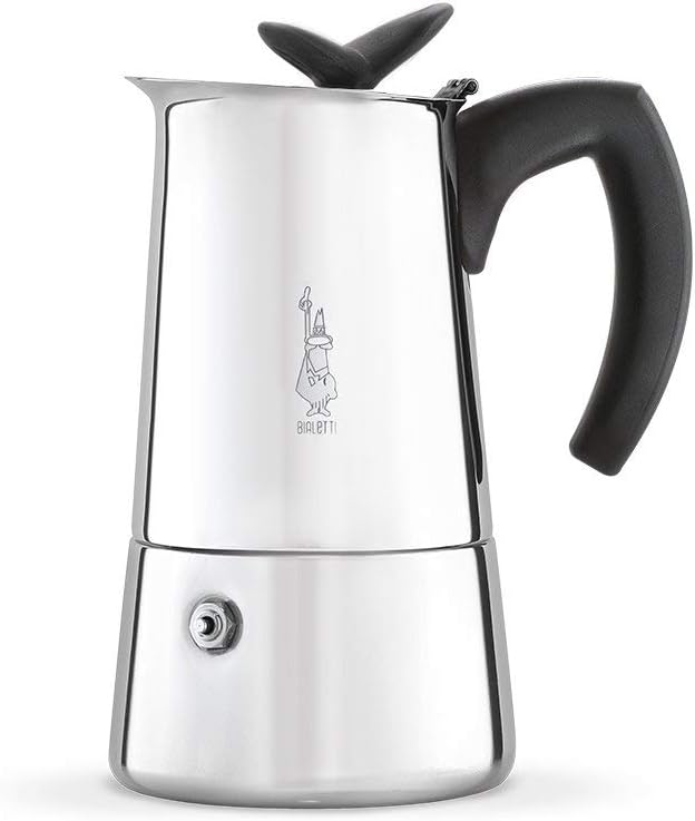 Bialetti - Musa, Stovetop Coffee Maker, Suitable for all Types of Hobs, Stainless Steel, 6 Cups, Silver