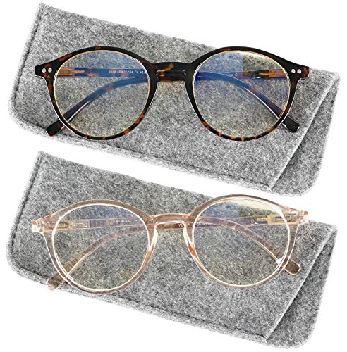 Image of Yogo Vision Blue Light Blocking Glasses Men Women Computer Anti Eyestrain Glasses Round Frame Blue Light Blocker Eyeglasses