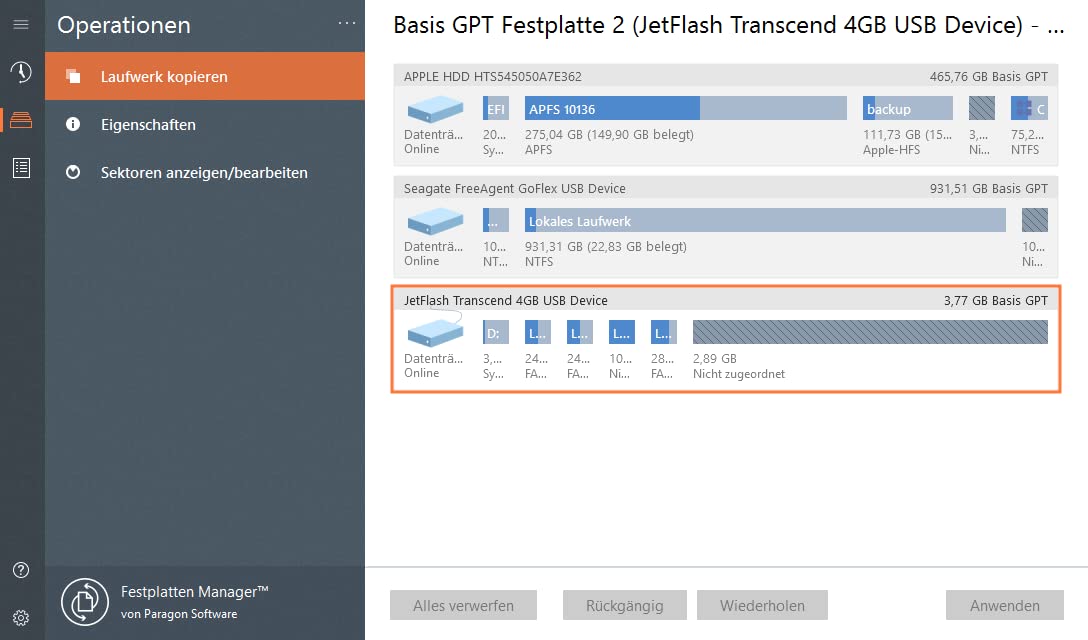 Paragon Festplatten Manager 17 Advanced - Partition kopieren, Festplatte kopieren, Betriebssystem übertragen | 3-PC | 3 Gerät | 1 Benutzer | PC Aktivierungscode per Email