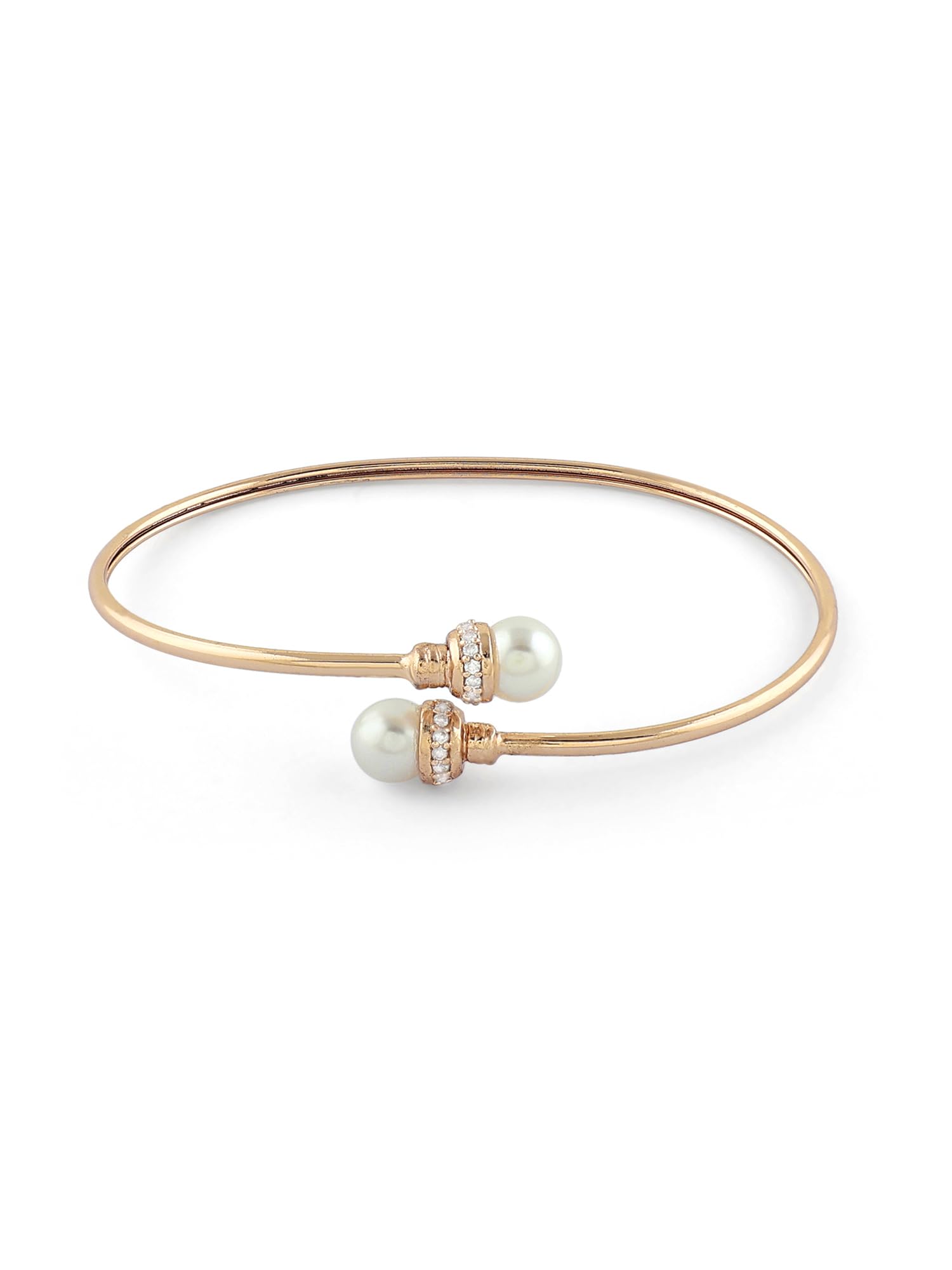 ZAVERI PEARLS Rose Gold Dazzling Cubic Zirconia Embellished Brass Kada Bracelet For Women-ZPFK16899 (B0CM9NK7NP) Amazon Price History, Amazon Price Tracker