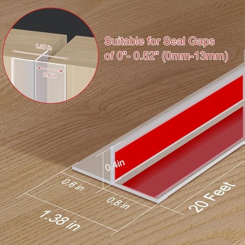 Image of URBANMONK T-Shape Silicon Door Bottom Sealing Strip | Window Sealing Strips for Gap | Door Bottom Sealing Strip Guard | Protector from Cockroach, Insect, Bugs, Air & Dust | (Transparent, 3 Meter)