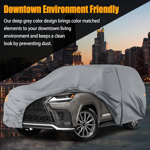 Image of Waterproof Premium Car Covers Replace for 2008-2025 Lexus LX /Toyota Land Cruiser, 10 Layers Heavy Duty with Cotton Liner Car Cover with Zipper Door, Windproof Bands for Snow Rain Dust Protection