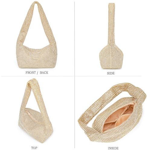 Image of BBTT.ful Rhinestone Evening Handbags Sparkling Crystal Purse Daily Casual Shoulder Bag