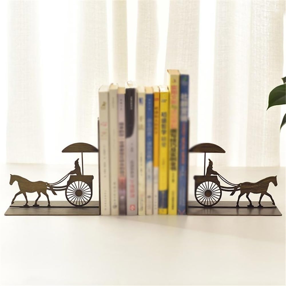 Fermalibri Fermalibri Decorativi - Supporto for Libri Antico a Forma di Auto e Cavallo for la Decorazione di librerie e scrivanie da Ufficio in casa Fermalibri per Mensole