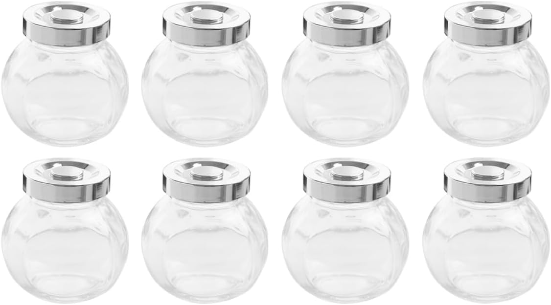 8pcs Glass Sealed Jars Food Storage Pantry Organization Cereal Airtight Canister