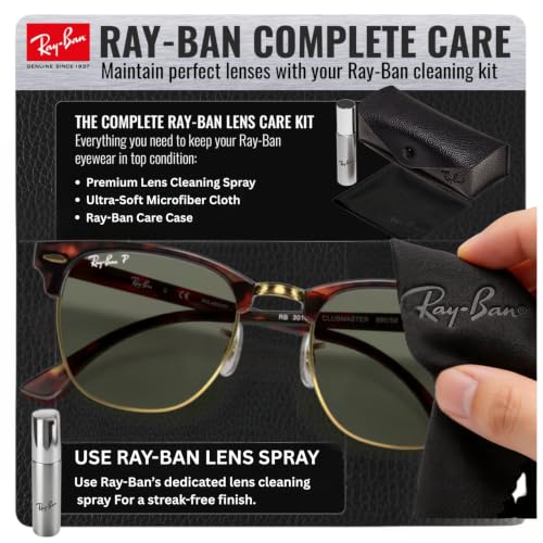 Image of Ray-Ban RB3016F CLUBMASTER CLASSIC LOW BRIDGE FIT Square Shape Sunglasses for Men & Women with Official RayBan Eyewear Kit