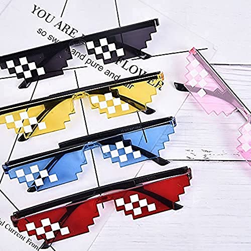 Image of DC DECORIO Thug Life Sunglasses Pixel Gangsta Life Funny Novelty Shades (Black) (ALL 5 COLORS)
