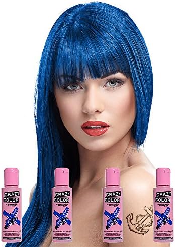 Crazy Color Unisex Semi-Permanent Colour Hair Dye - One Size, Capri Blue by Crazy Color Hair Dye