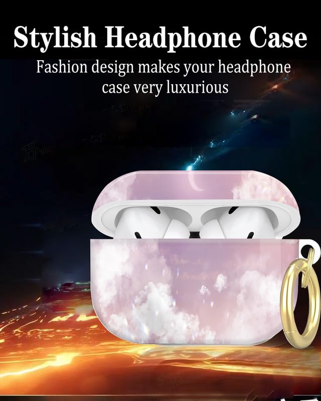 Schutzhülle Für AirPods Pro 1. & 2. Gen – Mit Schlüsselanhänger, Stoßfest, In Abstraktem Rosa Aquarell