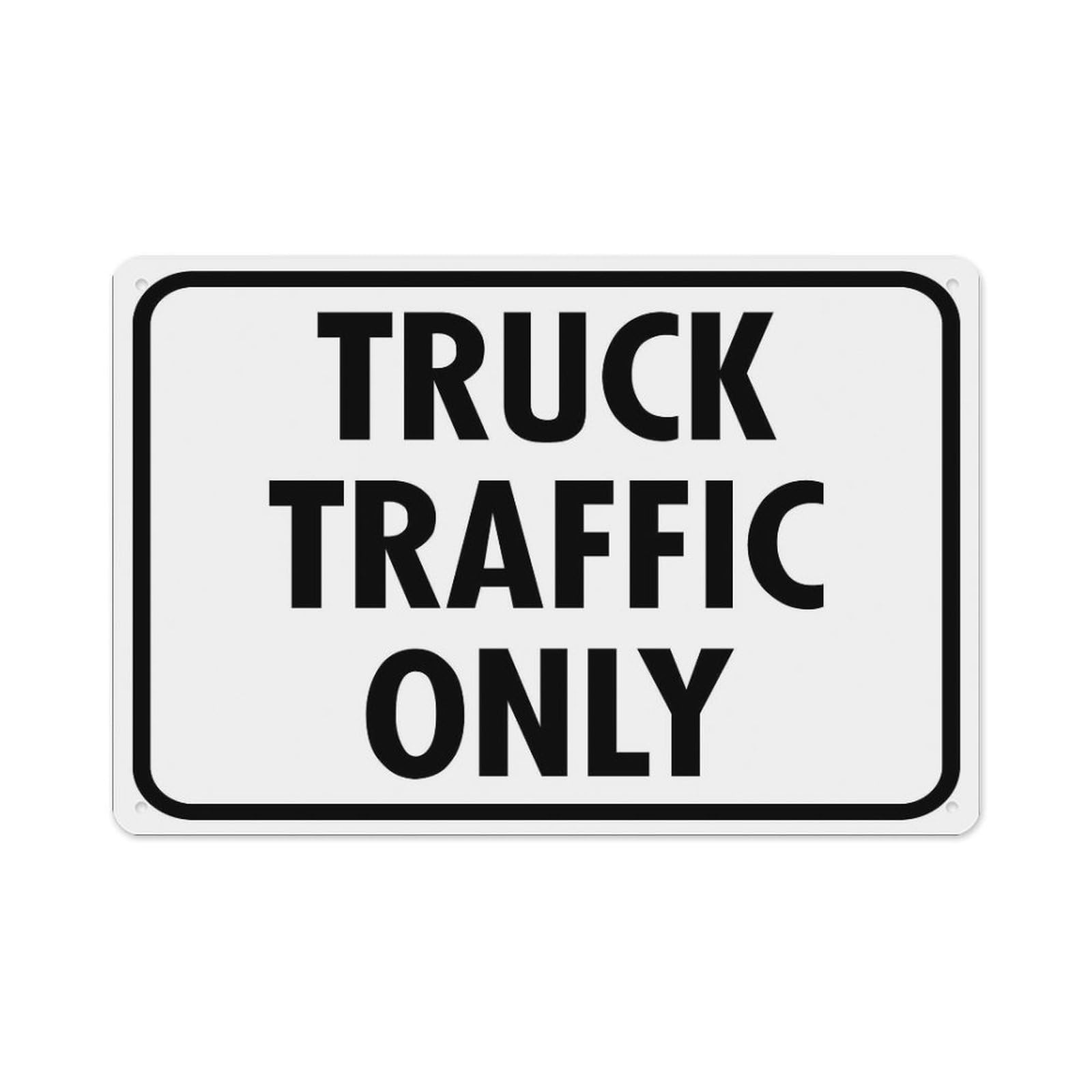 Peiyeety A01 Truck Traffic Only Sign Aluminum Tin Warning Signs For Home Outdoor Garden 12X16 Inches