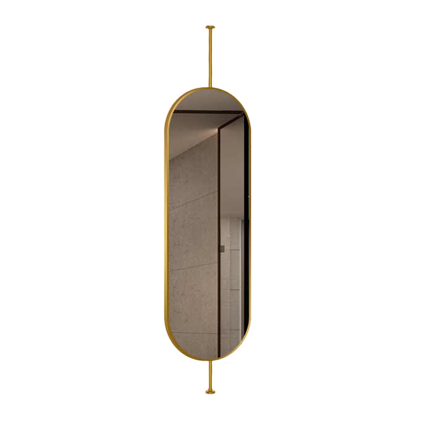 MESOVFCA Oval Ceiling Mirror, Suitable for Bathrooms, Toilets, and Shaving Mirrors Homes Or Hotels(Gold,50x100cm)