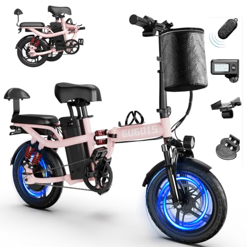 GugoIs Electric Bike for Adults,16/20" Commuter Ebike with 750/1000W & 748.8/960 WH Battery,Up to 25-60 Miles, 2 Seater Adults Electric Bicycles with Full Suspension image 6