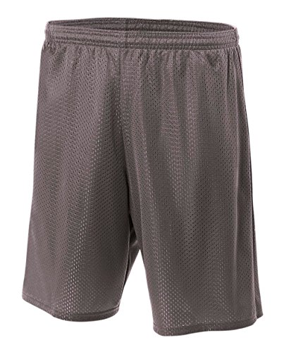 A4 Mens Lined Tricot Mesh Shorts, Small, Graphite
