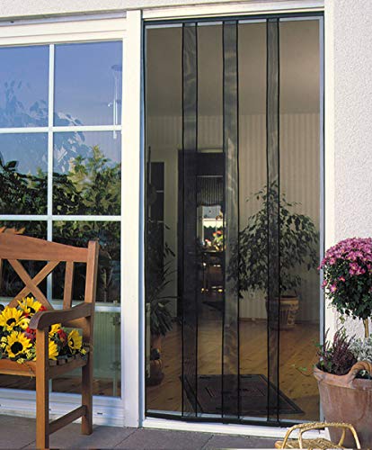 Schellenberg 50629 Fliegenvorhang Balkontür, Insektenschutz Vorhang Standard für Türen, kürzbar, 100 x 220 cm, Anthrazit