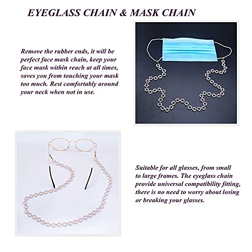 Kai Top Eyeglass Chain Sunglasses Chain For Women Girls Fashion White Pearl Flower Bead Eyewear Retainer Lanyard #TOP2