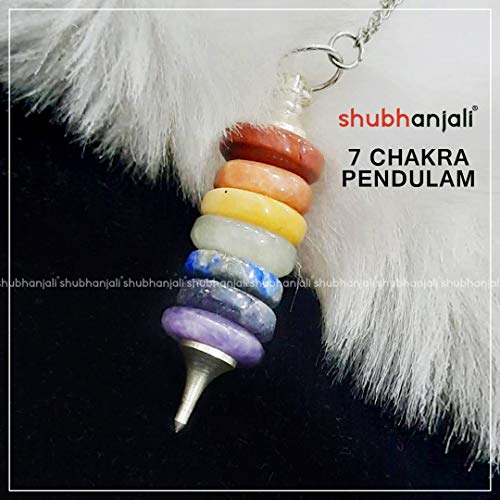 Image of Seven Chakra Crystal Pendulum for Dowsing Practices & Vastu Home Decor | Natural Gemstone Spiritual Tool | Healing Crystals for Reiki, Chakra Meditation | Feng Shui Vastu Decorative Crystal Pendulum
