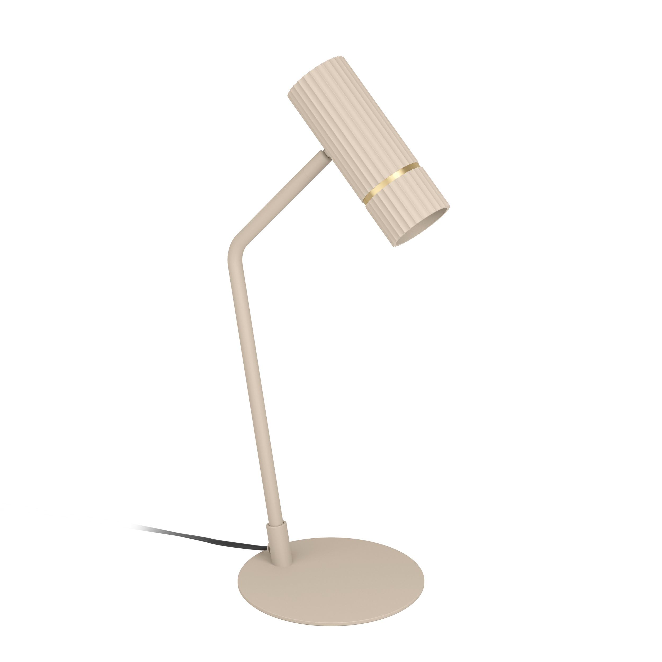 EGLO LED Tischlampe Caminia, Nachttischlampe mit Spot | Tischleuchte für Wohnzimmer und Schlafzimmer aus Metall in Beige und Gold, GU10-Leuchtmittel, warmweiß
