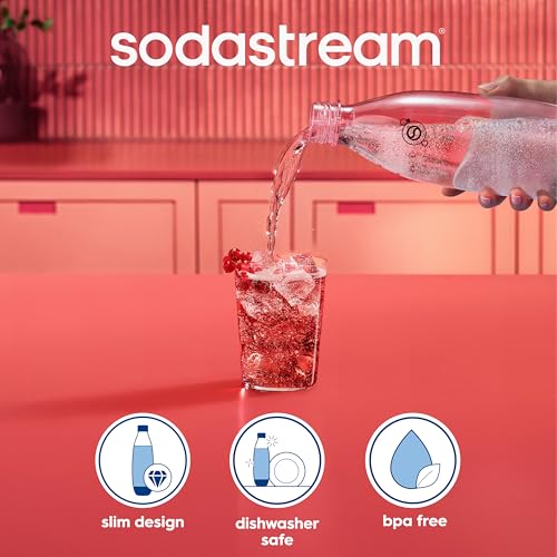 Image of sodastream Black 1L Slim Carbonating Bottles Twin Pack, Pack of 2