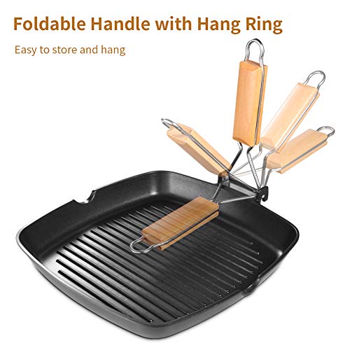 image for SKY LIGHT Grill Pan, 11 inch Portable Nonstick Frying Pan for Steak, F