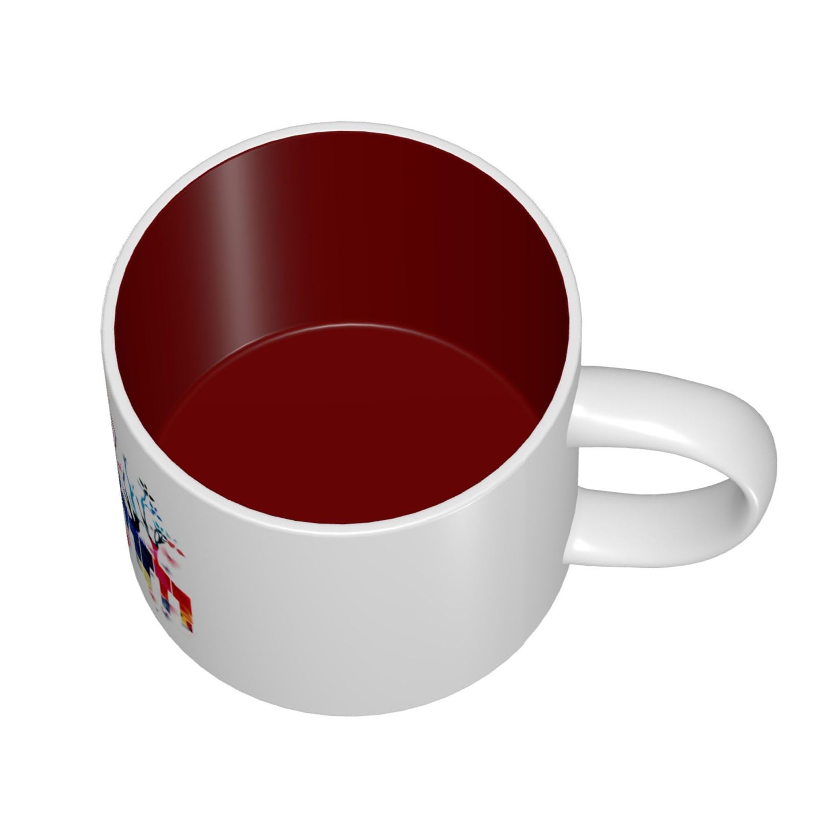 Bunte Klaviertastatur-Musiknoten-bedruckte große Keramik-Tassen Kaffeetasse