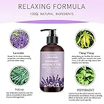 Lavender Massage Oil for Calming, Soothing and Relaxing Muscles Massage Oil for Massage Ideal Body Oil for Skin Moisturizing for Men and Women - Image 2