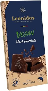 Leonidas Vegan Dark Chocolate Bars - Pack of 6 x 100g