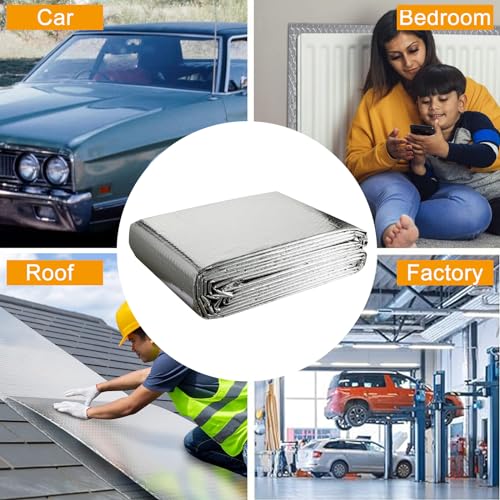 wordmouk Reflexionsfolie für Heizkörper 0.6x5m Wärmereflektierende Heizkörperfolie Isolierung Alu-Luftpolsterfolie Dampfsperre Folie Reflexionstapete Isolierfolie Dämmfolie Dach Bauhaus Fenster