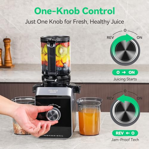 Cold Press Juicer, ORMEO HOME Masticating Juicer Machines with 5.0"Large Feed Chute Fit - image 6