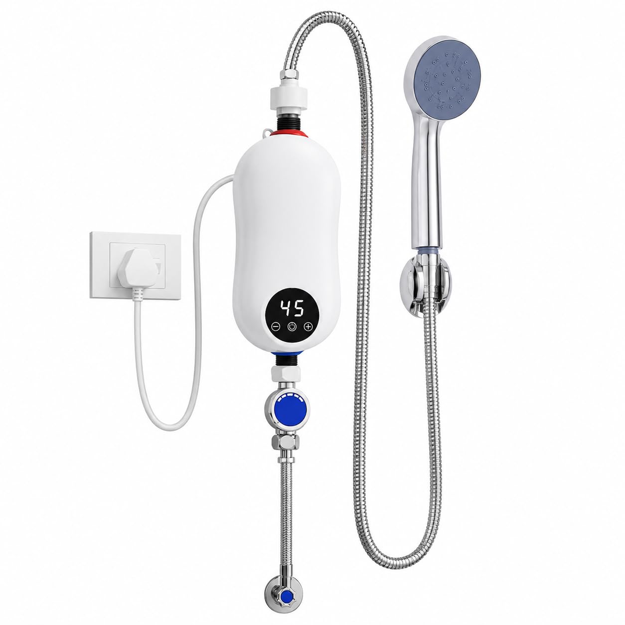 Drumstone 𝐄𝐯𝐞𝐫𝐲𝐝𝐚𝐲 𝐄𝐬𝐬𝐞𝐧𝐭𝐢𝐚𝐥𝐬, 𝟏𝟓 𝐘𝐞𝐚𝐫 𝐖𝐚𝐫𝐫𝐚𝐧𝐭𝐲, Compact Electric Water Heater, 3000W Tankless Shower Geyser, Temperature Display, Instant Hot Water Heater-image-41